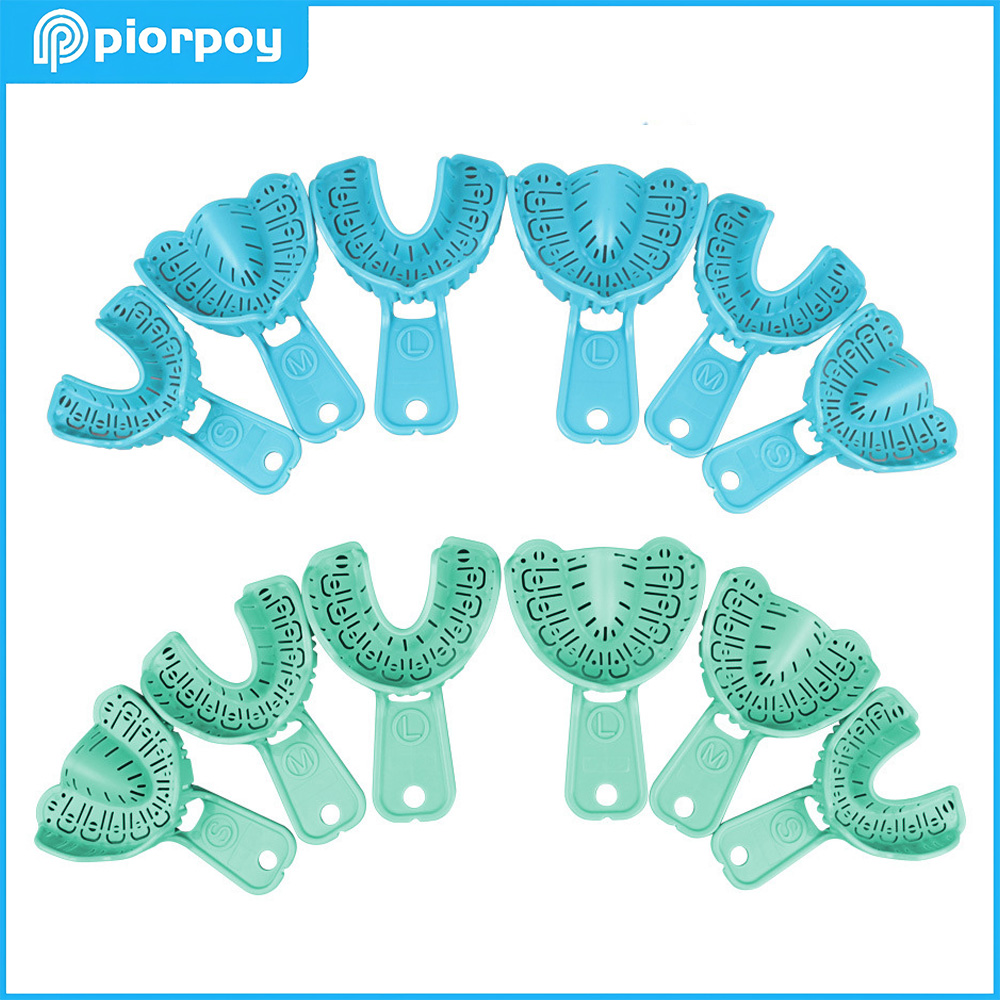 Dental Impression Material Kit - ชุดถาดพลาสติกสำหรับทำแบบจำลองฟันปลอมแบบใช้แล้วทิ้ง PIORPOY 6 ชิ้น/ชุด ขนาด S/M/L
