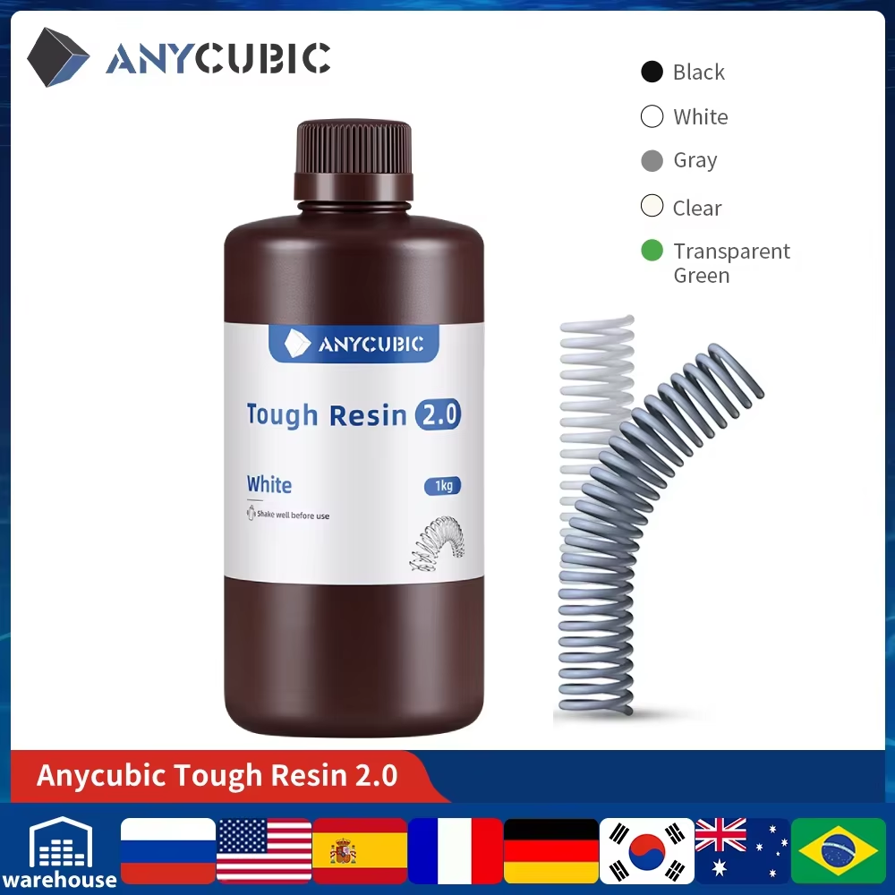 Dental 3D Printer Resin - ANYCUBIC ยืดหยุ่น Tough เรซิ่น 2.0 405nm